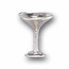 Charms. Sterling Silver, 11.6mm Width by 14.4mm Length by 15.1mm Height, Martini Glass Charm. Quantity Per Pack: 1 Piece.