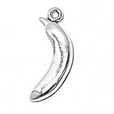 Charms. Sterling Silver, 8.4mm Width by 4.5mm Length by 20.7mm Height, Banana Charm. Quantity Per Pack: 1 Piece.