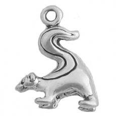 Charms. Sterling Silver, 12.2mm Width by 7.6mm Length by 16.5mm Height, Skunk Charm. Quantity Per Pack: 1 Piece.