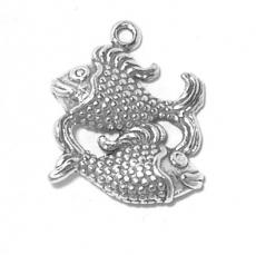 Charms. Sterling Silver, 17.0mm Width by 4.8mm Length by 19.3mm Height, Pisces Charm. Quantity Per Pack: 1 Piece.