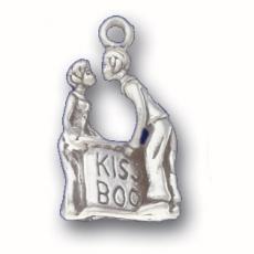 Charms. Sterling Silver, 13.5mm Width by 6.1mm Length by 22.0mm Height, Kissing Booth Charm. Quantity Per Pack: 1 Piece.