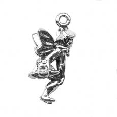 Charms. Sterling Silver, 10.8mm Width by 9.5mm Length by 24.0mm Height, Fairy Charm. Quantity Per Pack: 1 Piece.