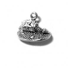 Charms. Sterling Silver, 17.2mm Width by 13.5mm Length by 13.1mm Height, Sand Pail Charm. Quantity Per Pack: 1 Piece.