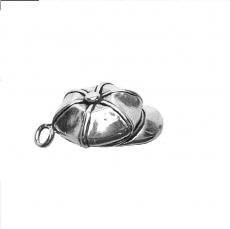 Charms. Sterling Silver, 13.1mm Width by 6.6mm Length by 20.8mm Height, Derby Hat Charm. Quantity Per Pack: 1 Piece.