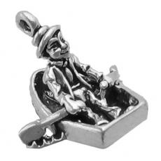 Charms. Sterling Silver, 16.8mm Width by 17.5mm Length by 15.5mm Height, Row Your Boat Charm. Quantity Per Pack: 1 Piece.