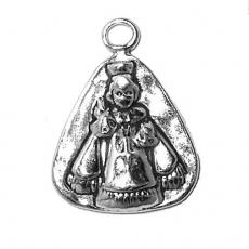 Charms. Sterling Silver, 15.3mm Width by 2.6mm Length by 20.2mm Height, Santo Nino Charm. Quantity Per Pack: 1 Piece.