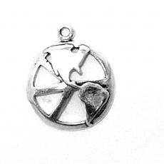 Charms. Sterling Silver, 20.4mm Width by 3.1mm Length by 24.6mm Height, Peace Symbol Charm. Quantity Per Pack: 1 Piece.