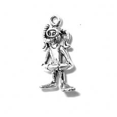 Charms. Sterling Silver, 13.2mm Width by 10.6mm Length by 24.1mm Height, Female Snorkler Charm. Quantity Per Pack: 1 Piece.