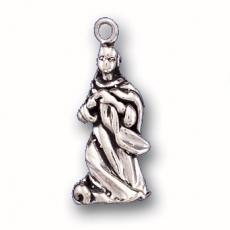 Charms. Sterling Silver, 10.3mm Width by 8.3mm Length by 23.6mm Height, Our Lady of Sorrows Charm. Quantity Per Pack: 1 Piece.