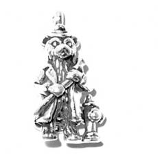 Charms. Sterling Silver, 8.4mm Width by 12.8mm Length by 22.4mm Height, Fireman Bear Charm. Quantity Per Pack: 1 Piece.