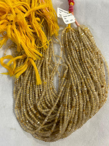 Golden Rutile Beads Faceted Round, Round Faceted