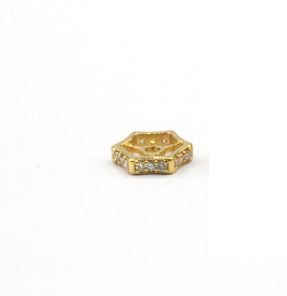 14K Gold 8 mm Tyre Pave Diamond Bead .14K Gold Diamond Beads Tyre, Genuine handmade pave diamond Beads.