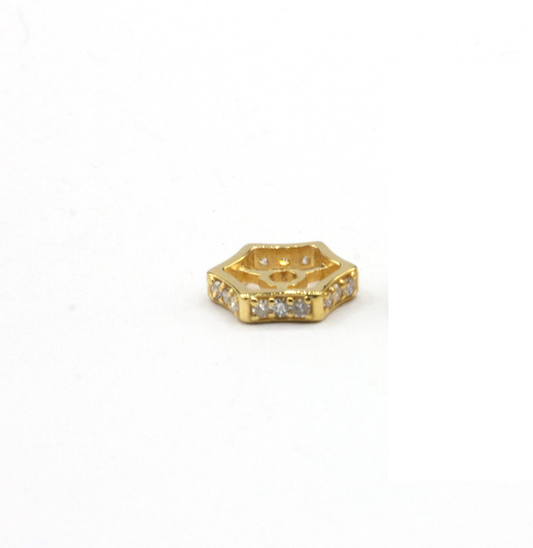 14K Gold 8 mm Tyre Pave Diamond Bead .14K Gold Diamond Beads Tyre, Genuine handmade pave diamond Beads.