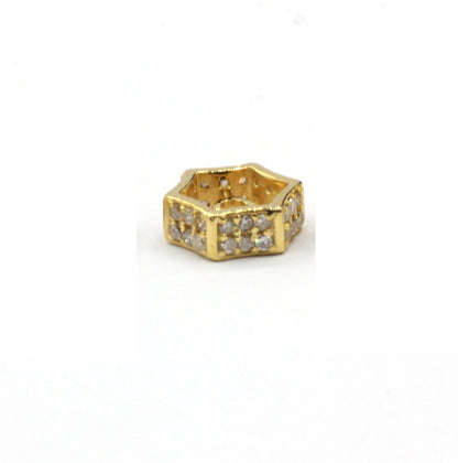 14K Gold 8 mm Tyre Pave Diamond Bead .14K Gold Diamond Beads Tyre, Genuine handmade pave diamond Beads.