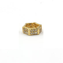 Load image into Gallery viewer, 14K Gold 8 mm Tyre Pave Diamond Bead .14K Gold Diamond Beads Tyre, Genuine handmade pave diamond Beads.
