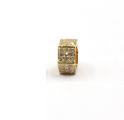 14K Gold 8 mm Tyre Pave Diamond Bead .14K Gold Diamond Beads Tyre, Genuine handmade pave diamond Beads.