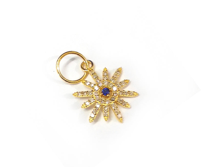 Star Shape 14k Solid Gold Diamond Pendants. Genuine handmade pave diamond Pendant.14k Solid Gold Diamond Pendants.