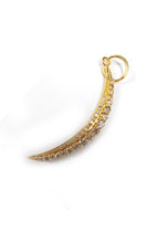 Load image into Gallery viewer, Crescent Moon Shape 14k Solid Gold Diamond Pendants. Genuine handmade pave diamond Pendant.1 4k Solid Gold Diamond Pendants.
