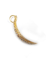 Load image into Gallery viewer, Crescent Moon Shape 14k Solid Gold Diamond Pendants. Genuine handmade pave diamond Pendant.1 4k Solid Gold Diamond Pendants.
