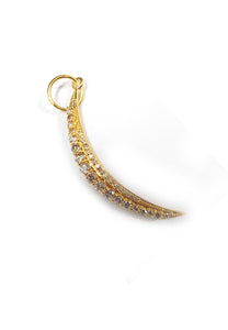 Crescent Moon Shape 14k Solid Gold Diamond Pendants. Genuine handmade pave diamond Pendant.1 4k Solid Gold Diamond Pendants.