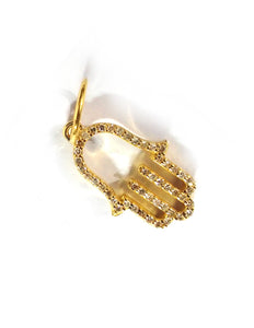 Hamsa Hand 14k Solid Gold Diamond Pendants. Genuine handmade pave diamond Pendant.14k Solid Gold Diamond Pendants.