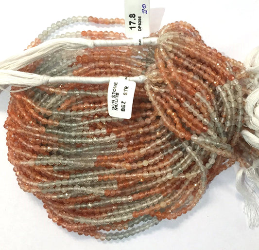 Sunstone Beads Faceted Round, Round Faceted,