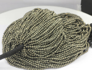 Pyrite Beads Faceted Round, Round Faceted