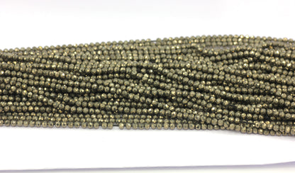 Pyrite Beads Faceted Round, Round Faceted