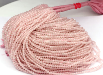Rose quartz Beads Faceted Round, Round Faceted
