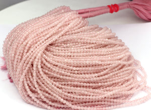 Rose quartz Beads Faceted Round, Round Faceted