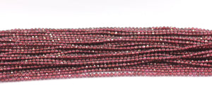 Garnet Beads Faceted Round, Round Faceted