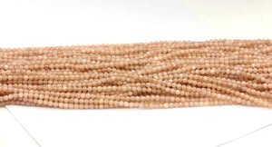 Peach Moonstone Beads Faceted Round, Round Faceted