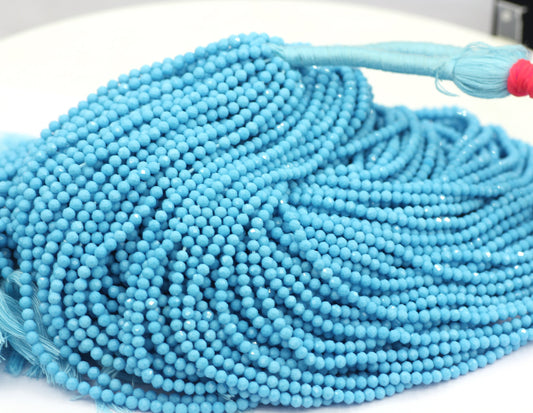 Turquoise Beads Faceted Round, Round Faceted