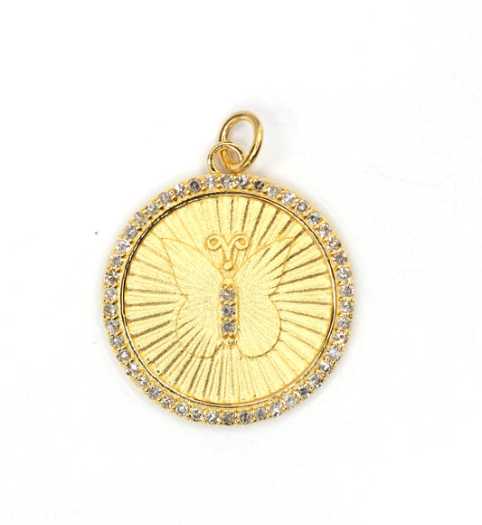 Butterfly 14k Solid Gold Diamond Pendants.. Genuine handmade pave diamond Pendant.14k Solid Gold Diamond Pendants.