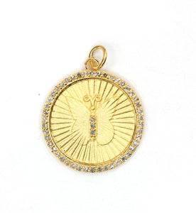 Butterfly 14k Solid Gold Diamond Pendants.. Genuine handmade pave diamond Pendant.14k Solid Gold Diamond Pendants.