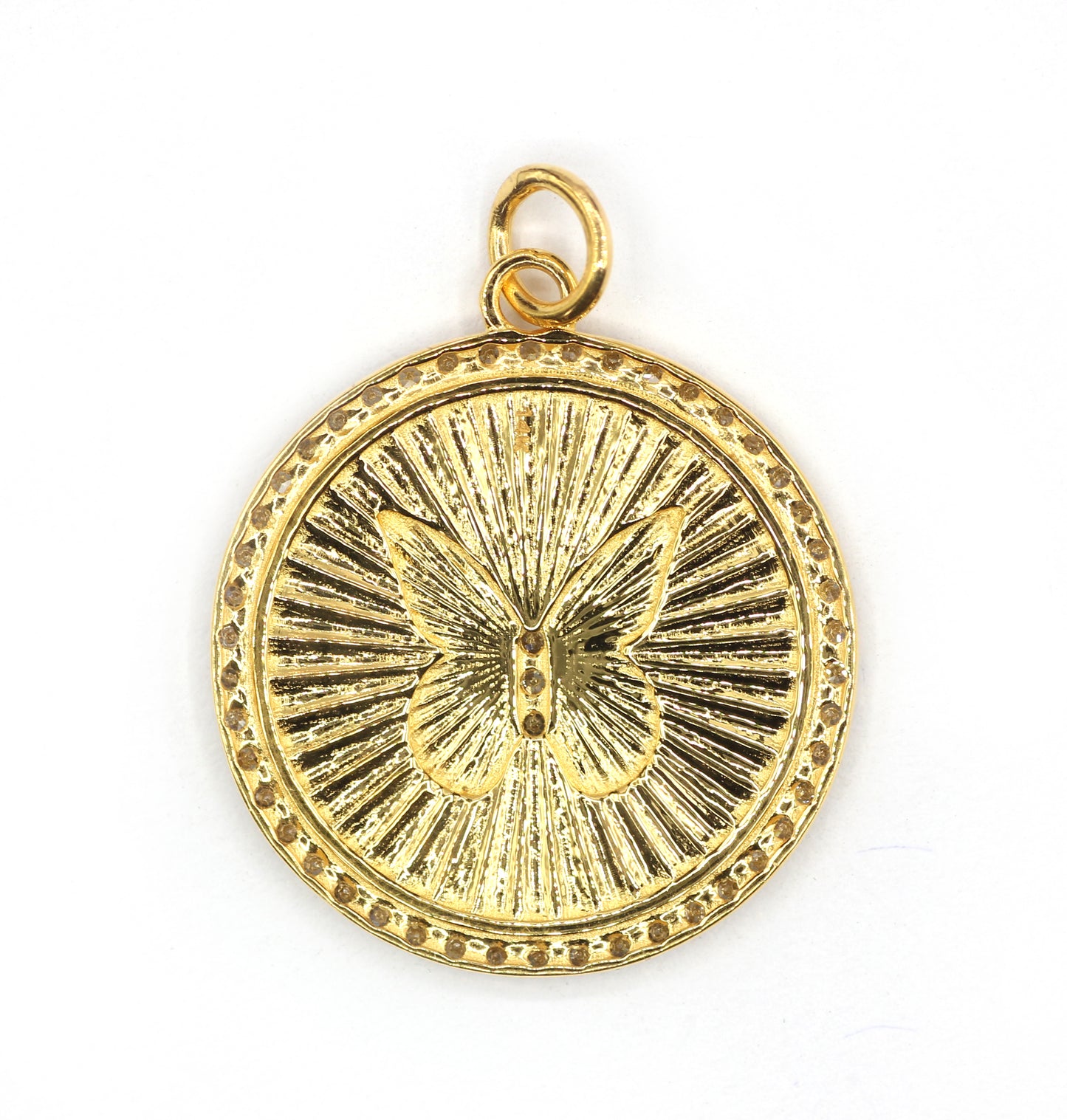 Butterfly 14k Solid Gold Diamond Pendants.. Genuine handmade pave diamond Pendant.14k Solid Gold Diamond Pendants.