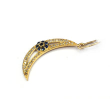 Load image into Gallery viewer, Crescent Moon Shape 14k Solid Gold Diamond Pendants. Genuine handmade pave diamond Pendant.14k Solid Gold Diamond Pendants.
