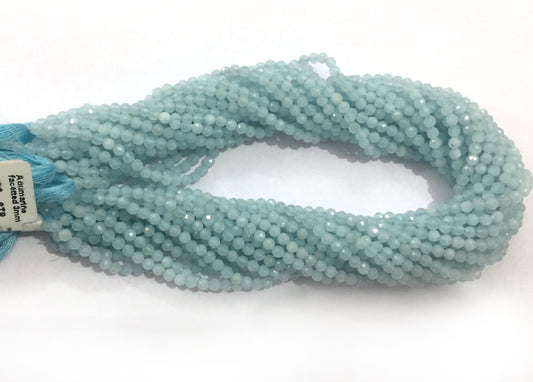 Aqumarine Beads Round Faceted 3mm, Aqumarine Round Faceted,