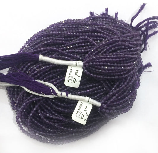 Amethyst Beads Faceted Round, Round Faceted Beads,