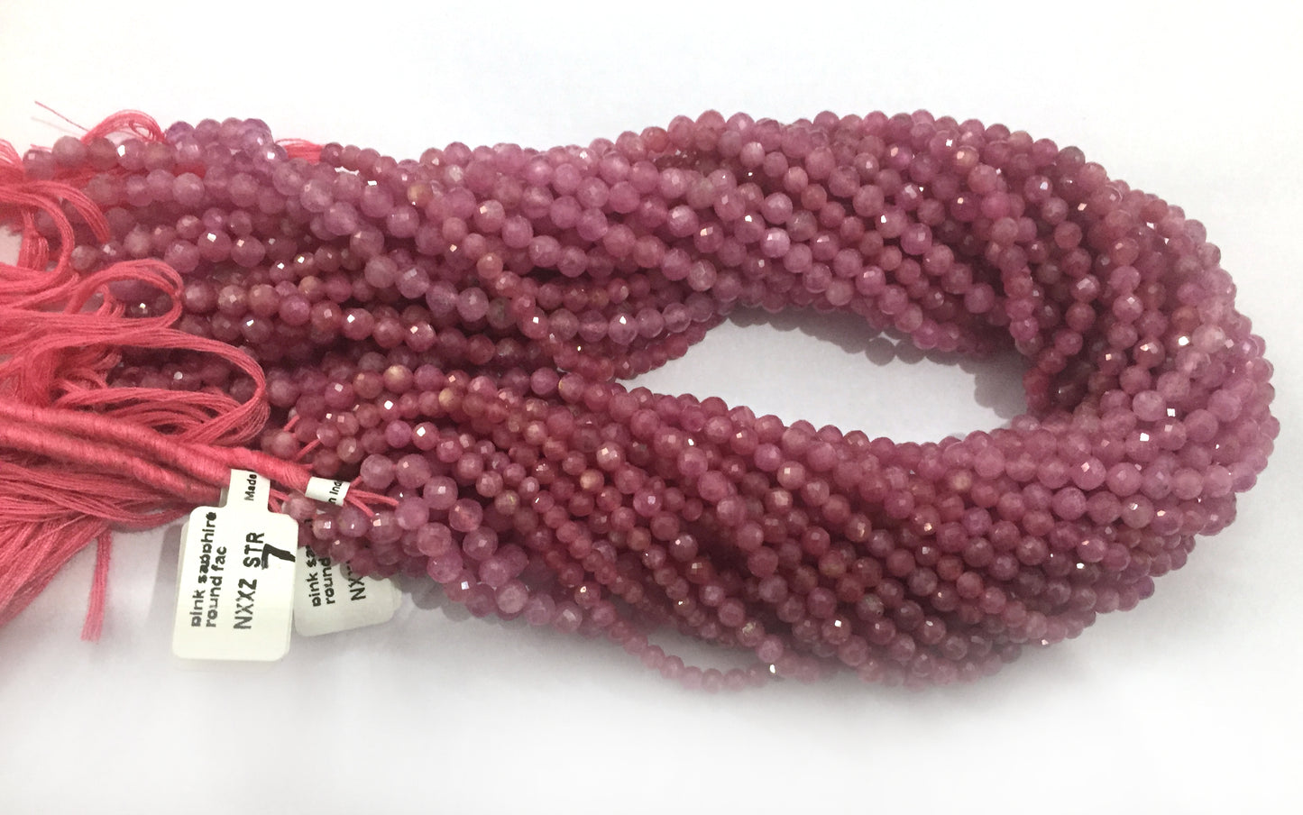 Pink Sapphire Beads Faceted Round, Natural Pink Sapphire Beads Faceted Round, Sharp Microcut, Pink Sapphire Round 3mm 4mm faceted