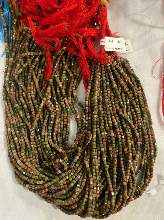 Unakite Faceted Box Beads Faceted Box, Box Faceted