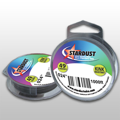 Beading Cords. Star-Dust 49 Strand, 0.024 Inch Diameter, 1000 Feet Bright Beading Wire. Spools sold per pack - 1 Spool.