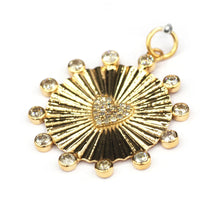 Load image into Gallery viewer, Round Shape 14k Solid Gold Diamond Pendants. Genuine handmade pave diamond Pendant. 14k Solid Gold Diamond Pendants.
