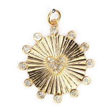 Load image into Gallery viewer, Round Shape 14k Solid Gold Diamond Pendants. Genuine handmade pave diamond Pendant. 14k Solid Gold Diamond Pendants.
