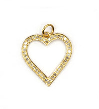 Load image into Gallery viewer, Solid 14k Gold Heart Diamond Pendants. Genuine handmade pave diamond Pendant. 14k Solid Gold Diamond Pendants.
