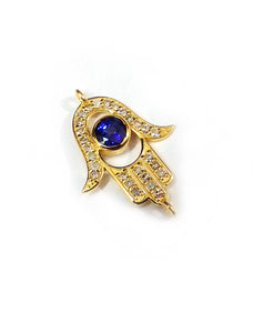 Hamsa Hand Shape 14k Solid Gold Diamond Pendants. Genuine handmade pave diamond Pendant.1 4k Solid Gold Diamond Pendants.