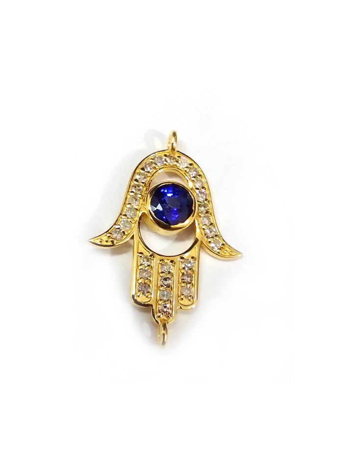 Hamsa Hand Shape 14k Solid Gold Diamond Pendants. Genuine handmade pave diamond Pendant.1 4k Solid Gold Diamond Pendants.
