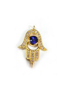 Hamsa Hand Shape 14k Solid Gold Diamond Pendants. Genuine handmade pave diamond Pendant.1 4k Solid Gold Diamond Pendants.