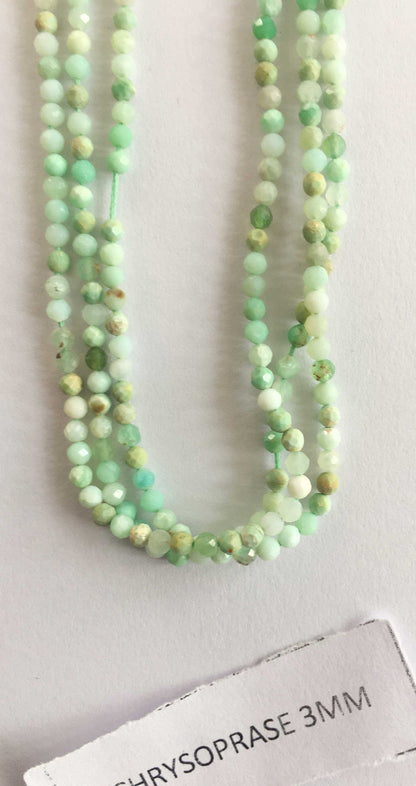 Chrysoprase Stone Rondelle Beads 13 Inch Strand ,Chrysoprase Faceted Rondelle Beads , 3 mm