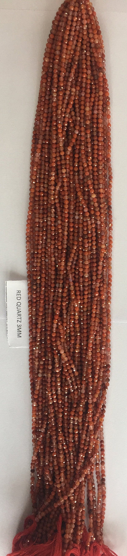 Red Quartz Stone Rondelle Beads 13 Inch Strand ,Red Quartz Faceted Rondelle Beads , 3 mm